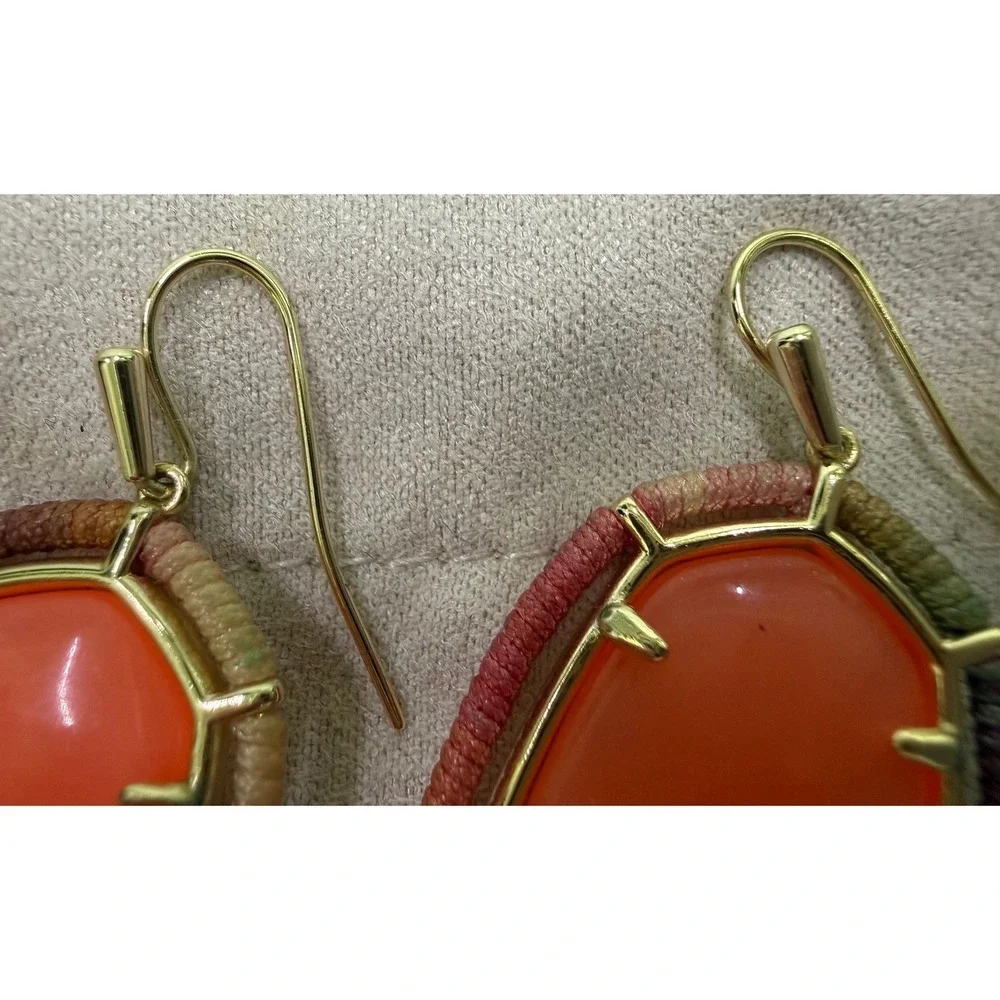 Kendra Scott Elle Threaded Drop Earring in Coral Illusion Gold Tone Multicolor